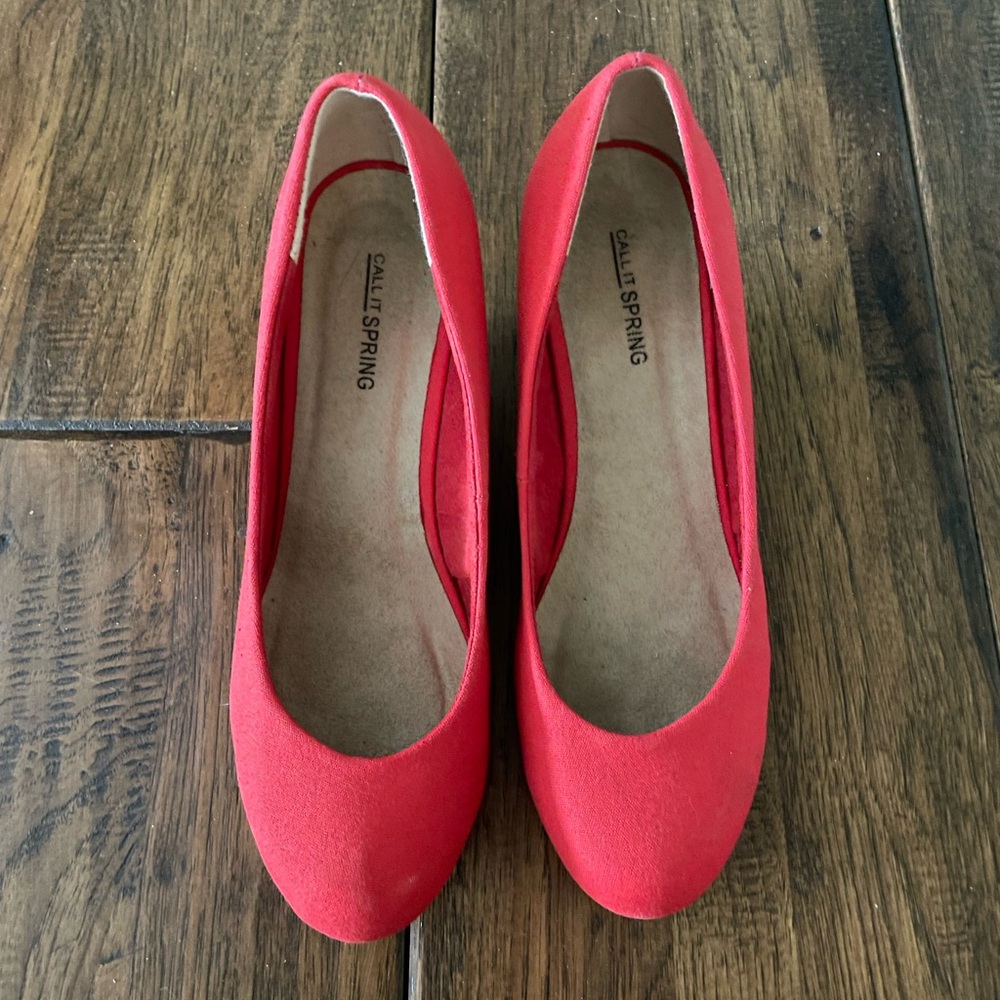 Call It Spring Red Flats Vibrant Suede Loafers